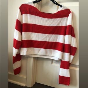 H&M cropped striped sweater, size medium